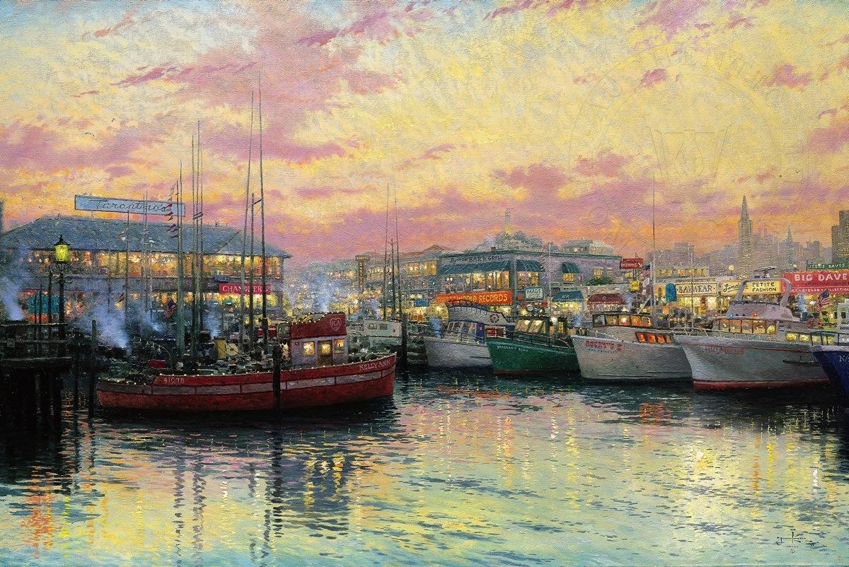 Quai des pêcheurs de San Francisco Thomas Kinkade Peintures à l'huile